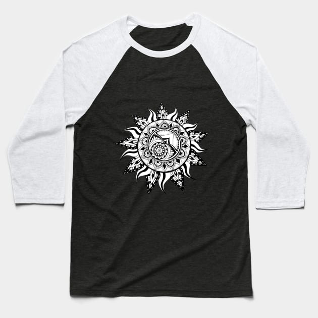 Floral Mandala Baseball T-Shirt by Art by Rory 